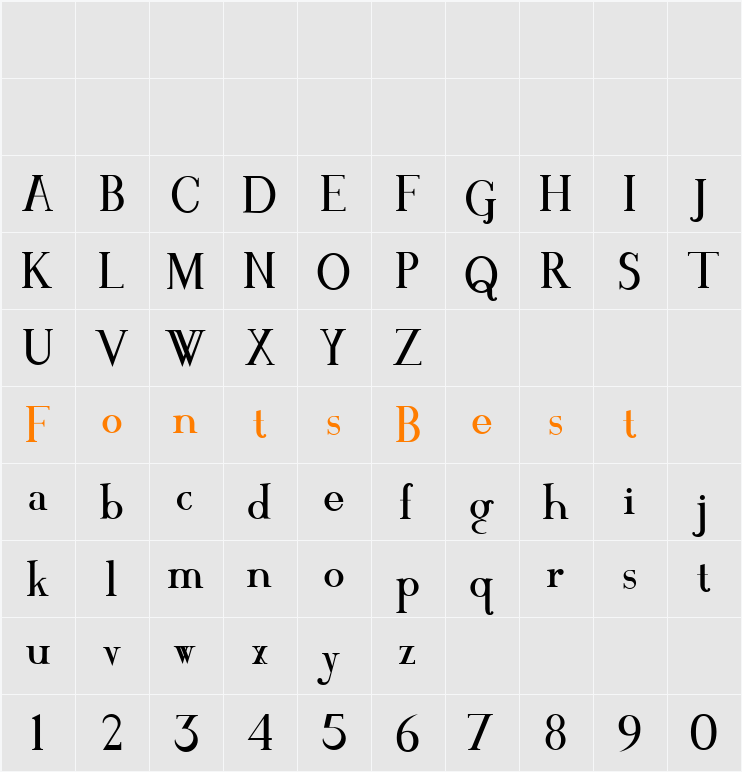 MAWNS Serif Character Map