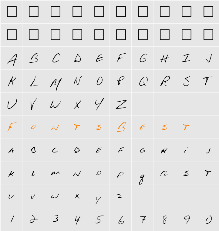 HuntersHand Character Map