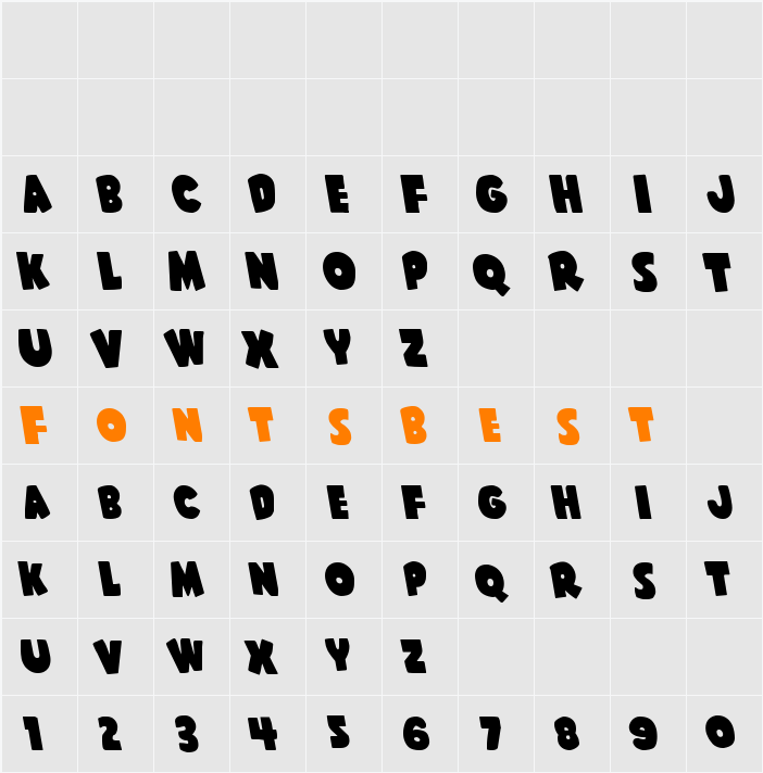 Shablagoo Leftalic Character Map