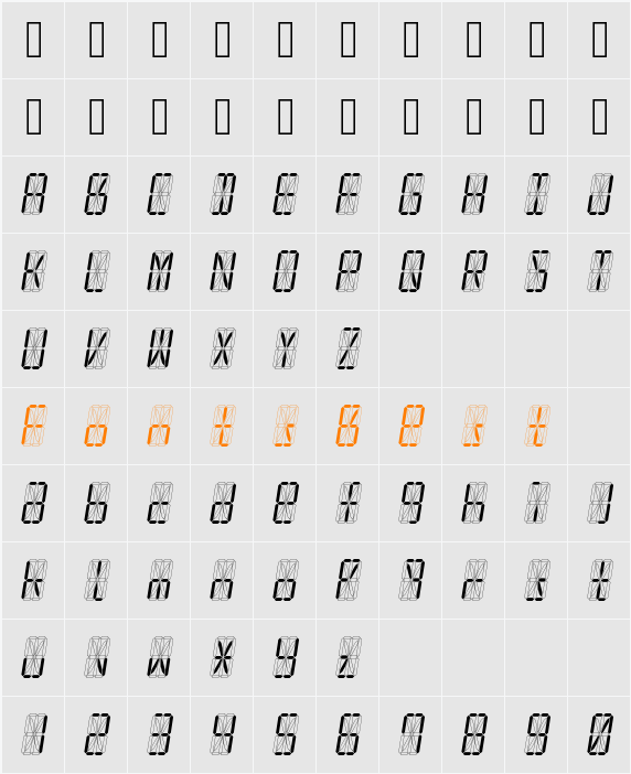led16sgmnt Character Map