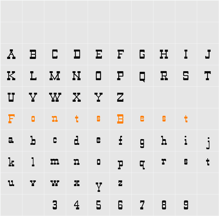 WildWest-Normal Character Map