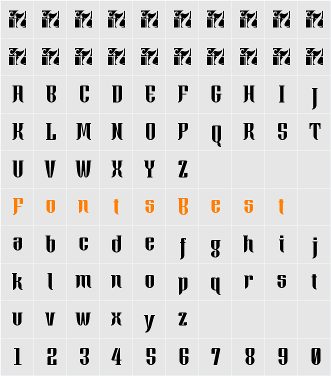 Xacose Character Map