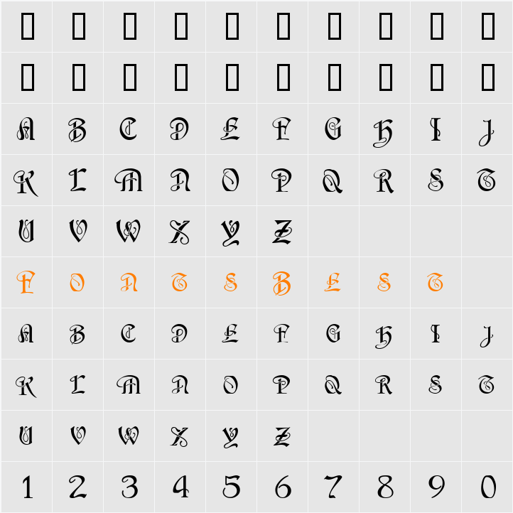 OdessaNouveau Character Map