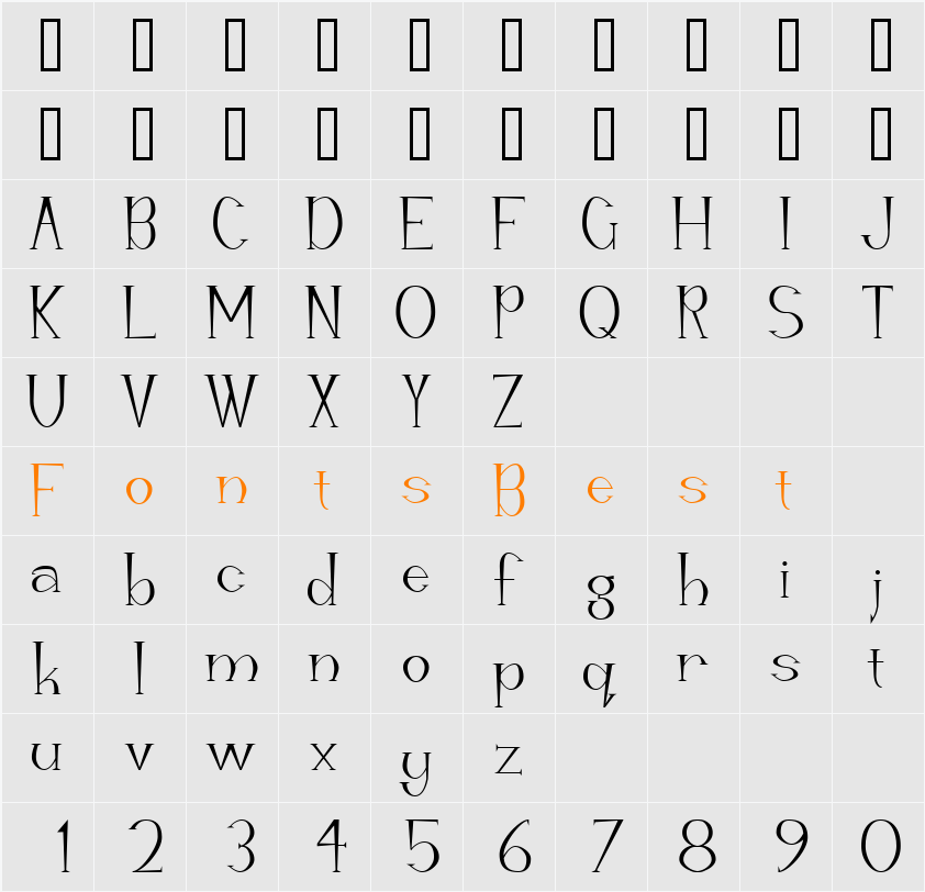 Manitu Character Map
