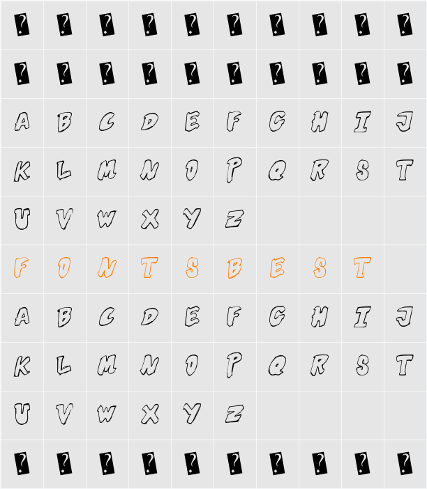 FuturisticOutline Character Map
