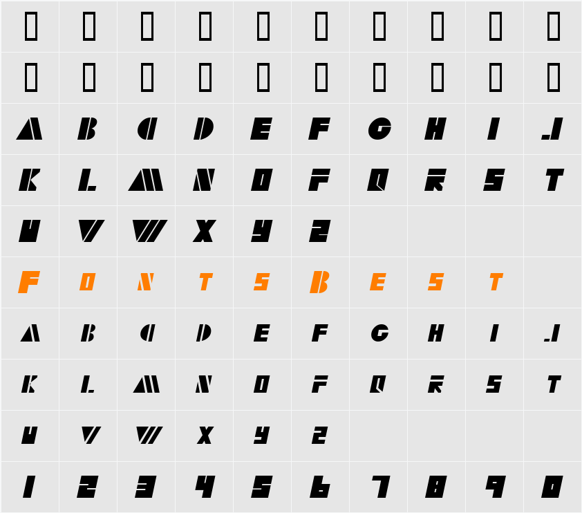 RialtoSCapsSSK Character Map