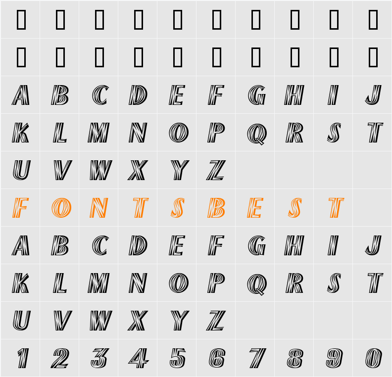 Paris Flash ICG Character Map