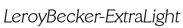 LeroyBecker-ExtraLight Font Image