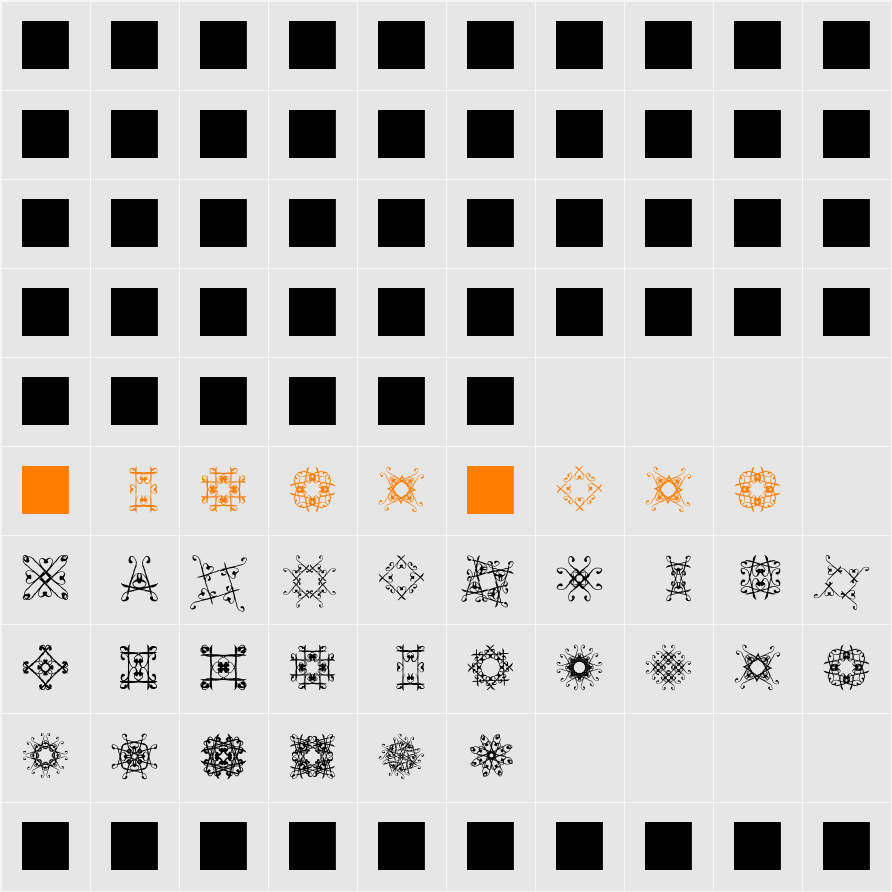 SVGfont 1 Character Map