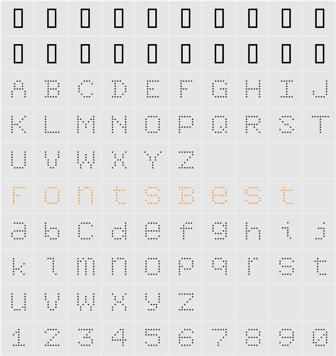 6x7oct Alternate Character Map