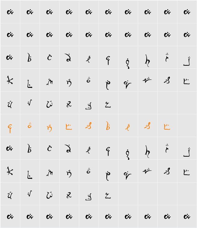 Running Smobble Character Map