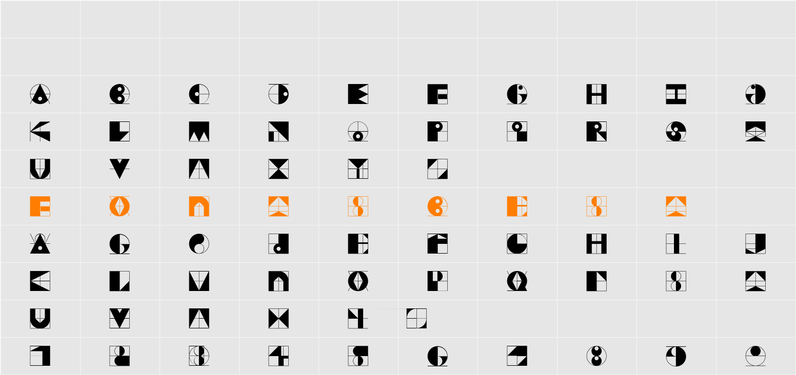 GridRiding Character Map
