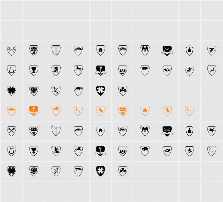 EasyHeraldics Character Map