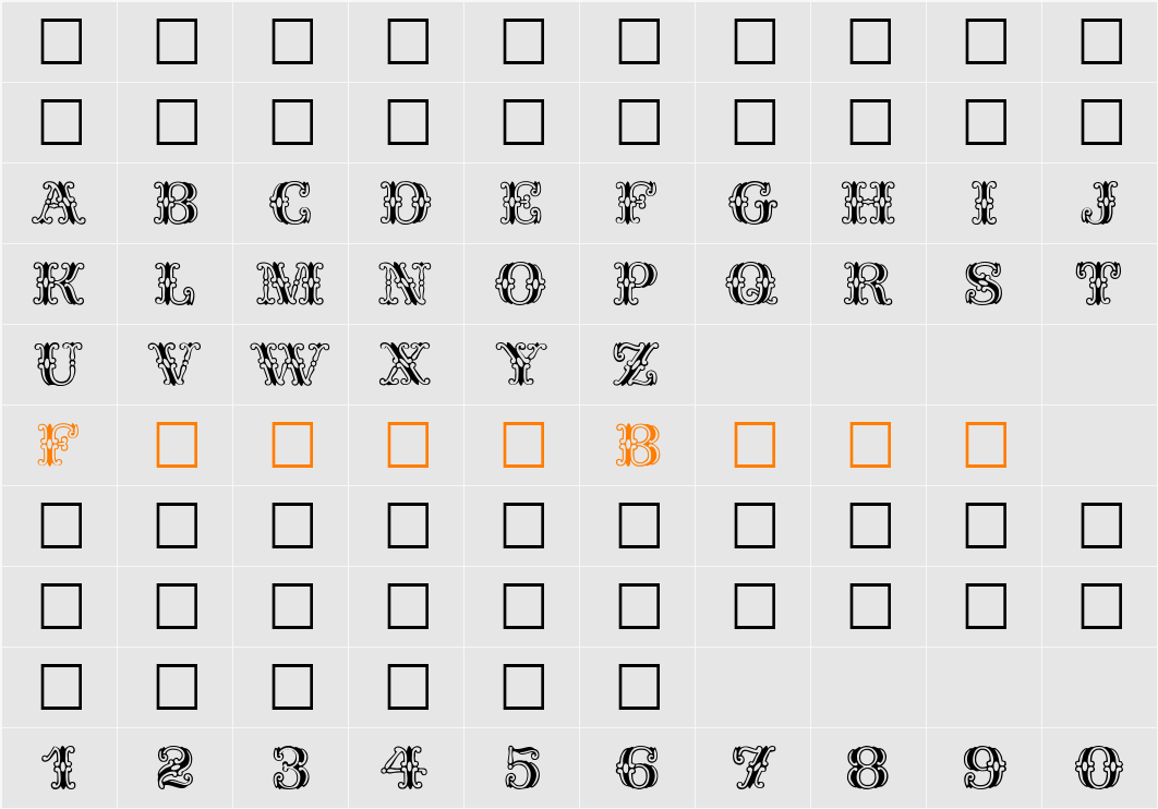 Spatz Character Map