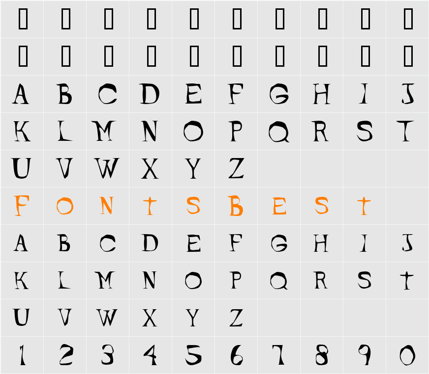 FreeBe Character Map