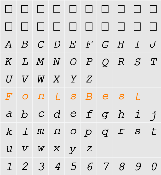 ER Kurier Mac Character Map
