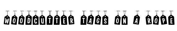 Woodcutter Tags on a Rope Font Image