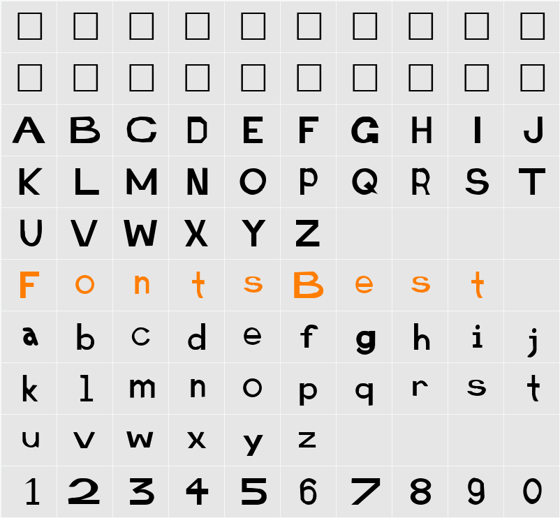 Spaz Character Map