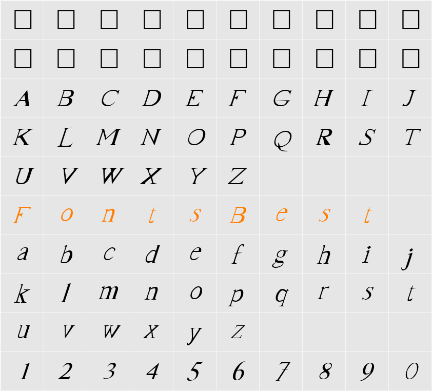 FrankTimes Character Map