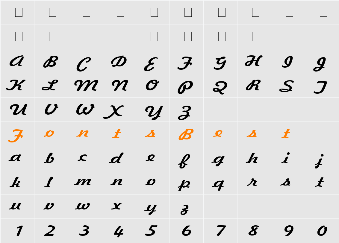 Jott 44 Extended Character Map