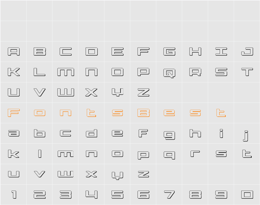 Phoenicia Lower Case 3D Character Map