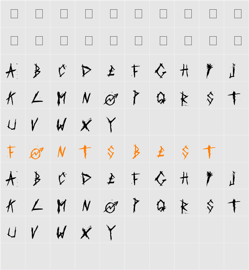 Scratched car paint Character Map