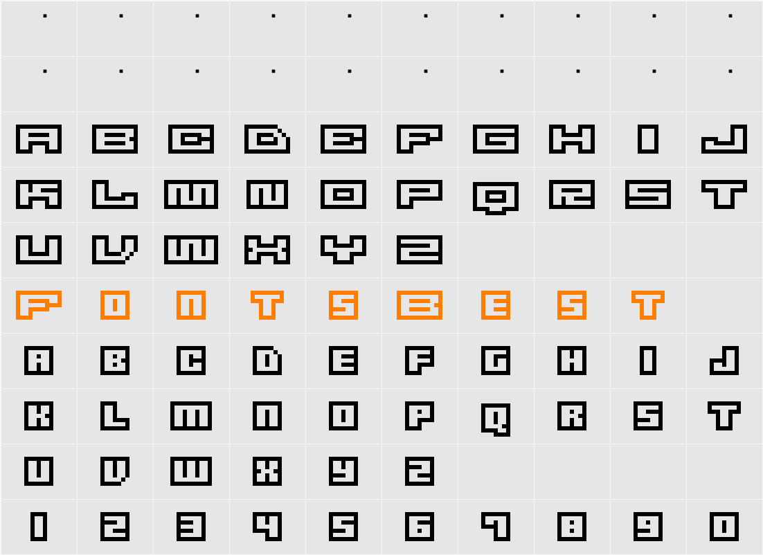 M47_FIRE WIRE Character Map