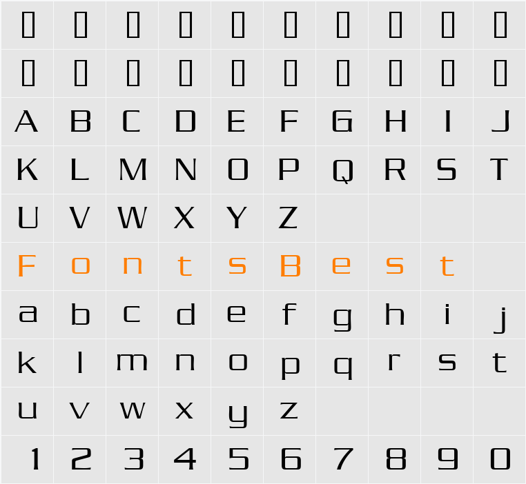 BoostLightSSK Character Map
