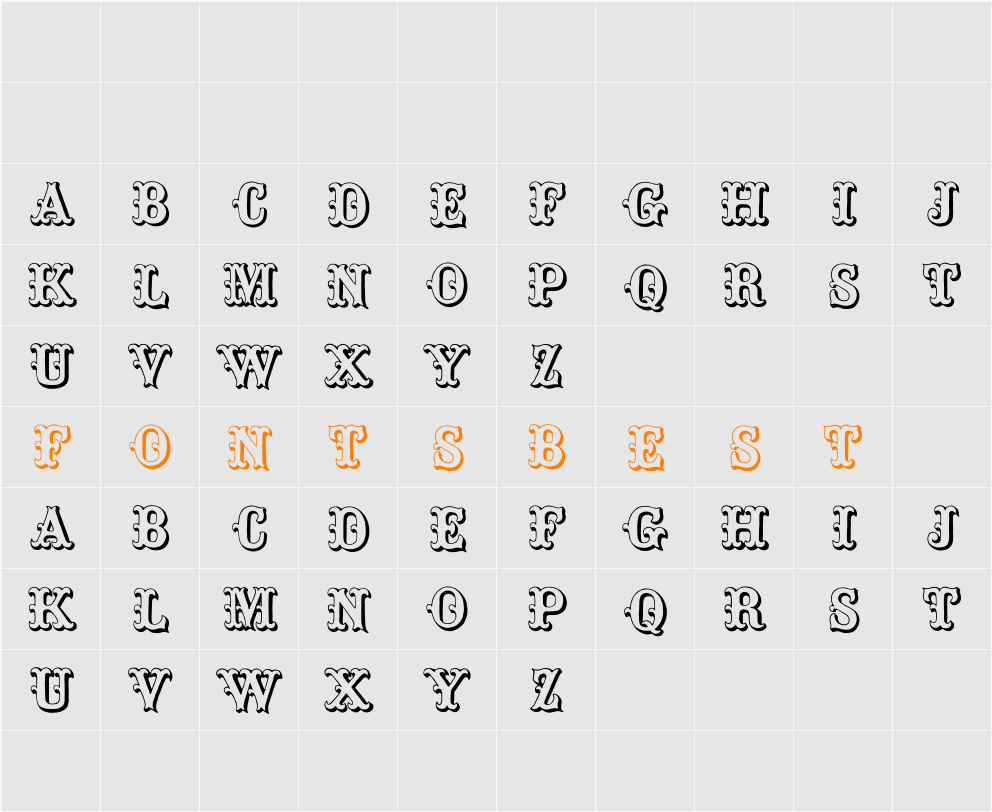 Toskanische Egyptienne Initialen Character Map