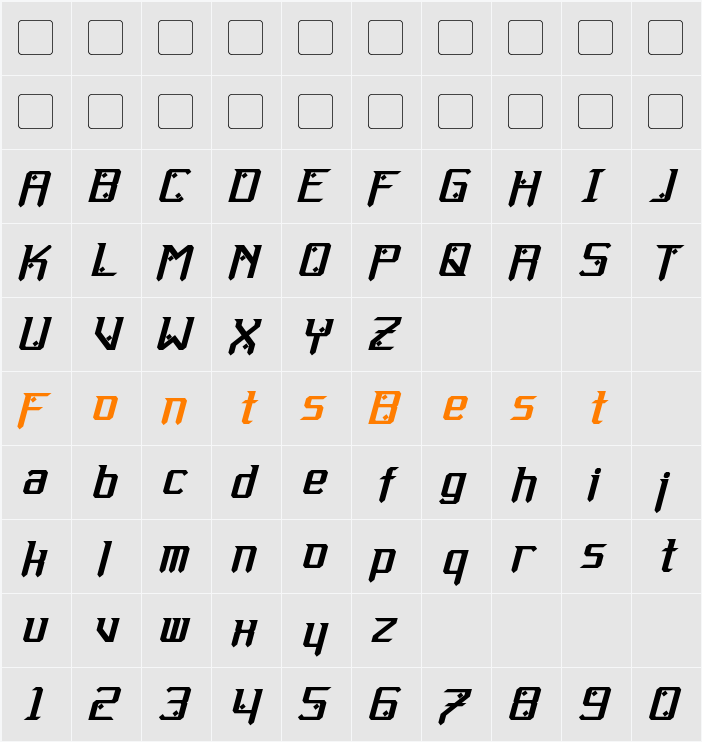 Gemcut Character Map