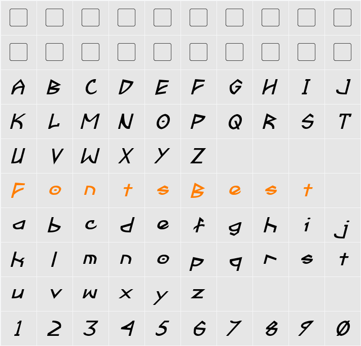 Fractyl Character Map