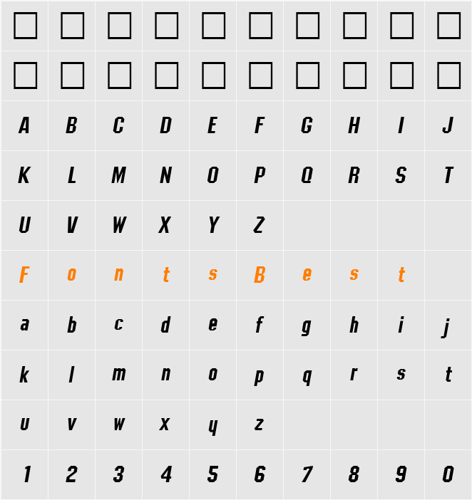 PSL Samson Character Map