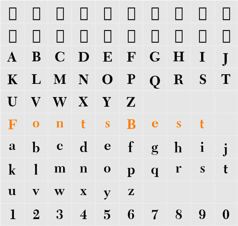 Transit511 BT Character Map