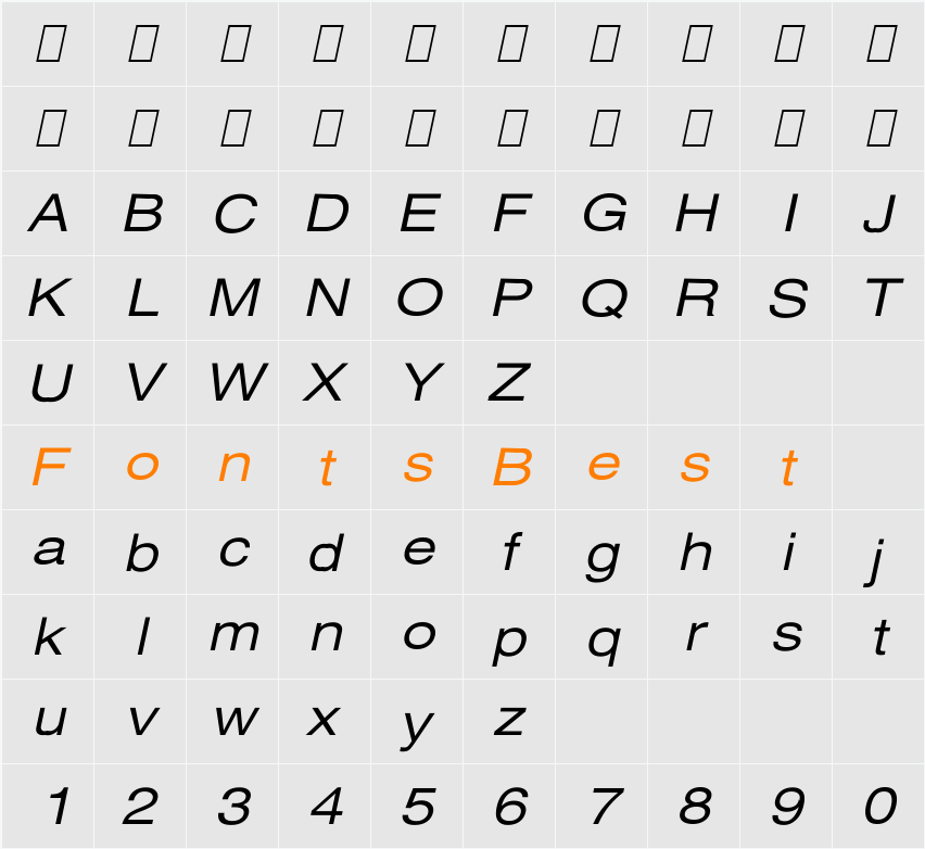 Xerox Sans Serif Wide Character Map