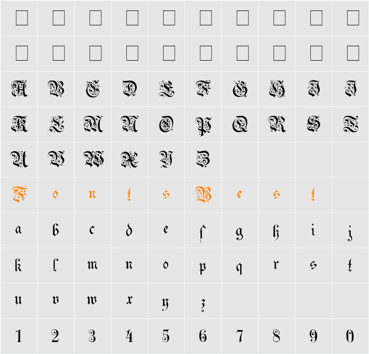 UechiGothic Character Map