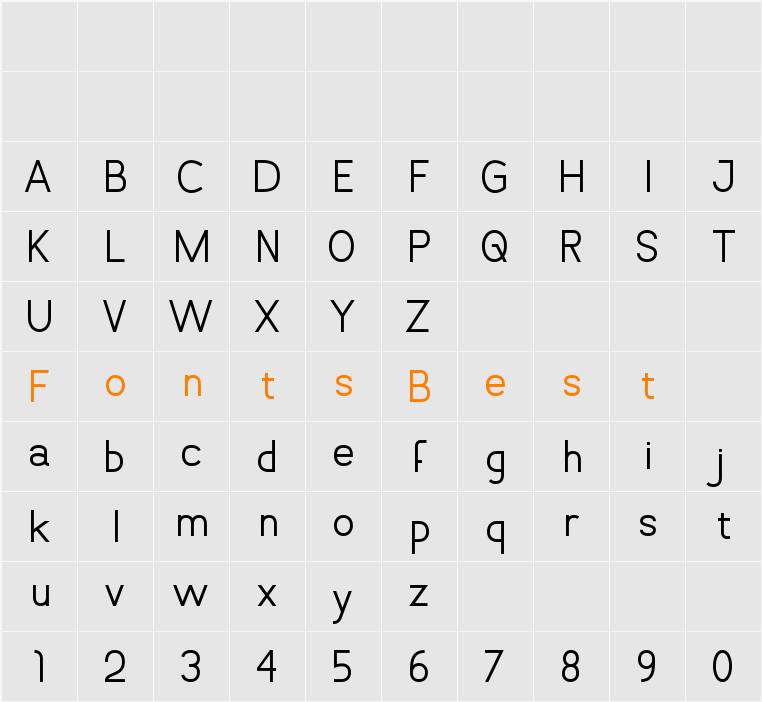 Vanlose_SimpleType Character Map