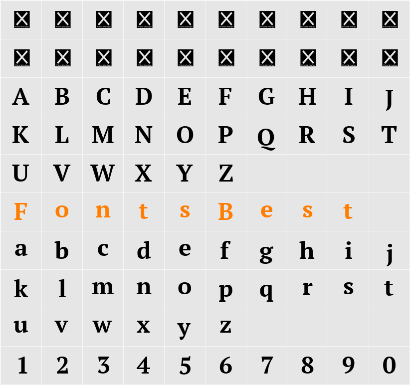 PT Serif Character Map