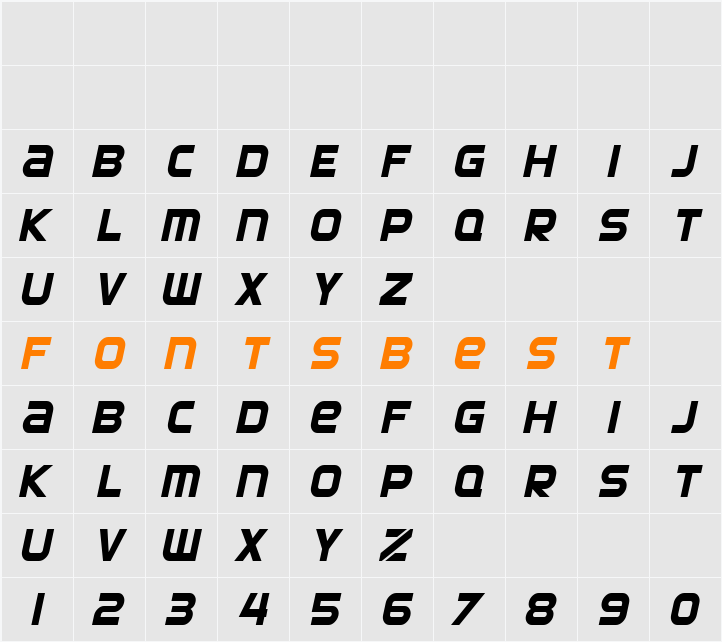 SF Automaton Condensed Character Map