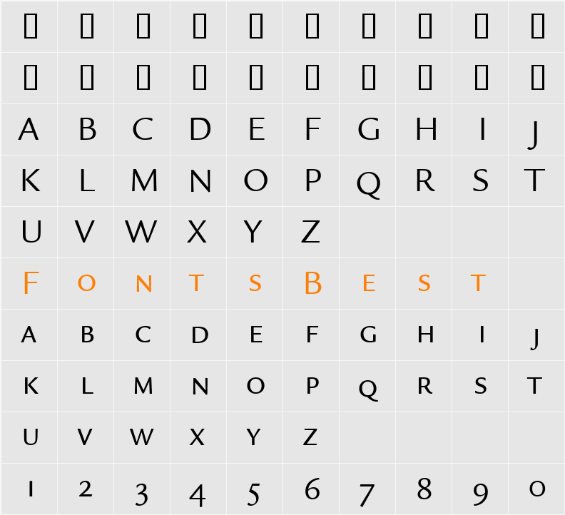 Legacy Sans SC ITC TT Character Map