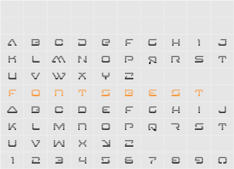 4114 Blaster Gradient Character Map