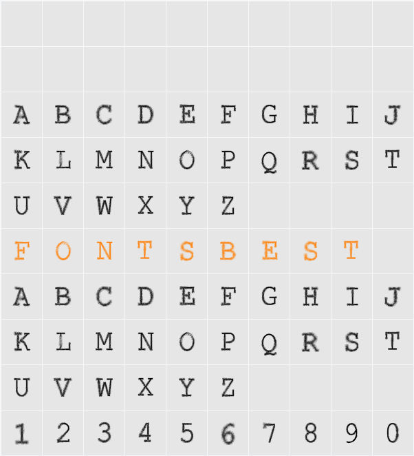 VTKS CONTACT Character Map