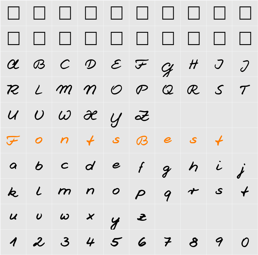 HW Jesco1 DB Character Map