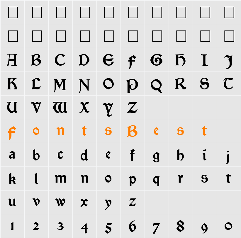 Satanick Character Map