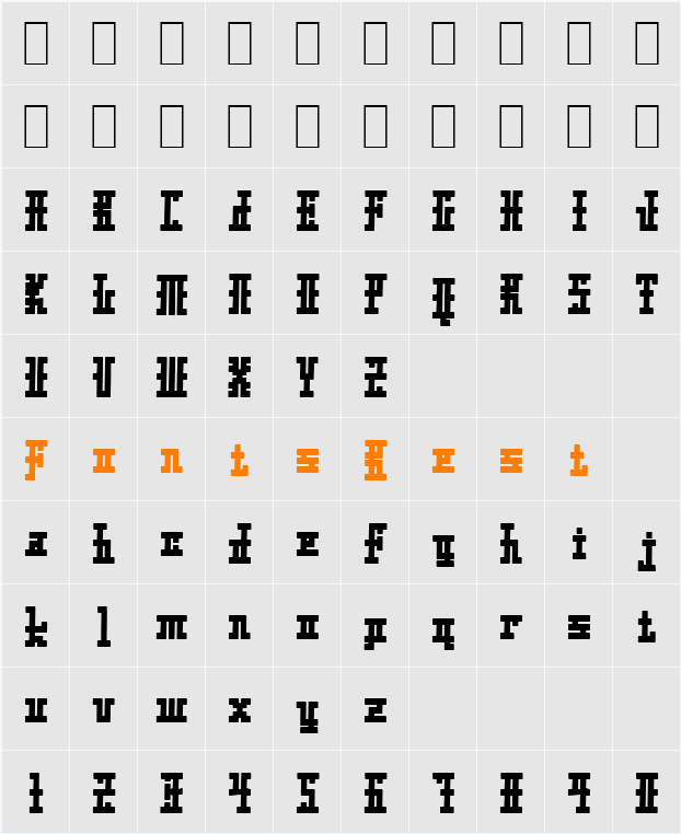 Xolto Character Map