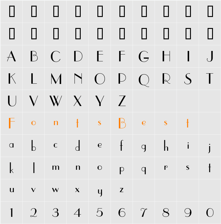Parisian ICG Character Map
