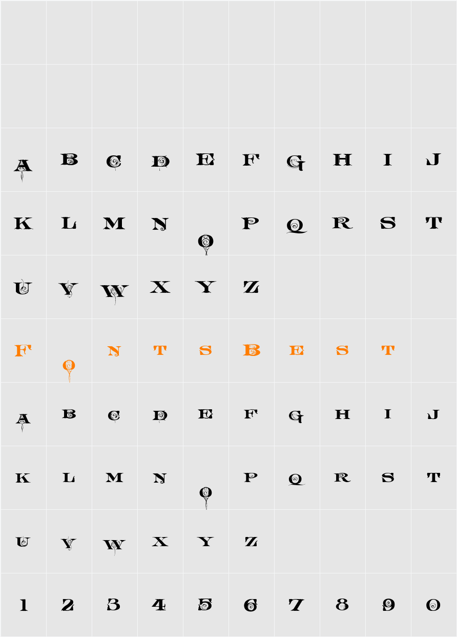 LHFFancyRomanATK Character Map