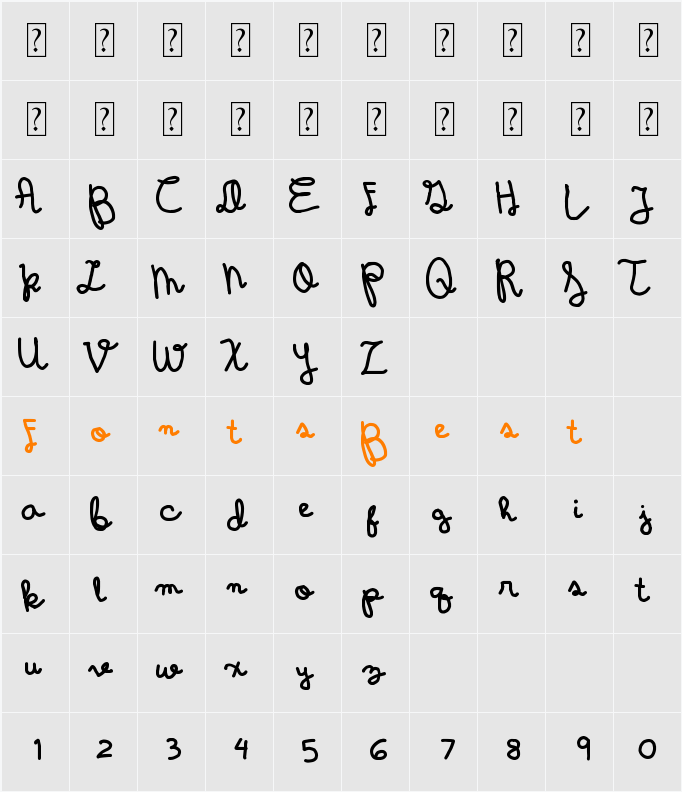 Wintermelon Character Map