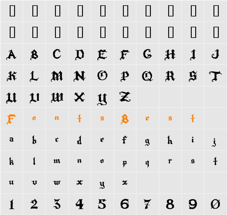 Rapscallion Character Map