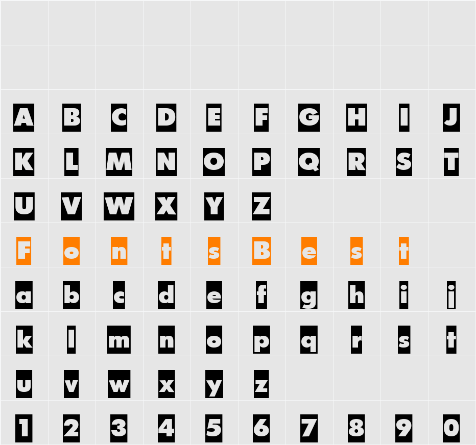 FuturaFuturisXCameoC Character Map