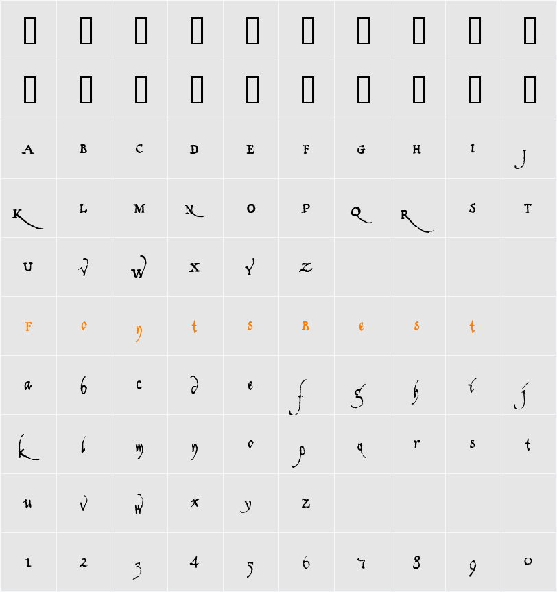 Democratika Character Map